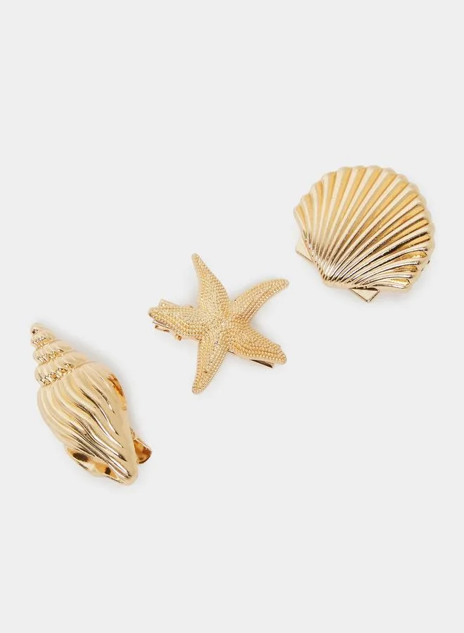 Styli Pack Of 3 - Golden Sea Life Hair Clips